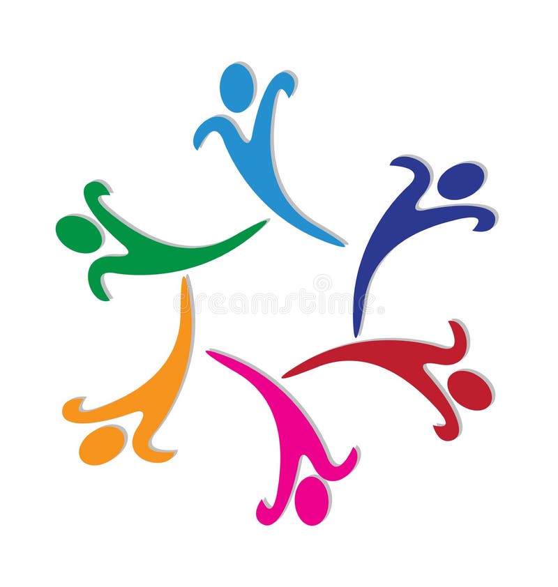 Happy teamwork logo stock vector. Illustration of leaflet - 24656178