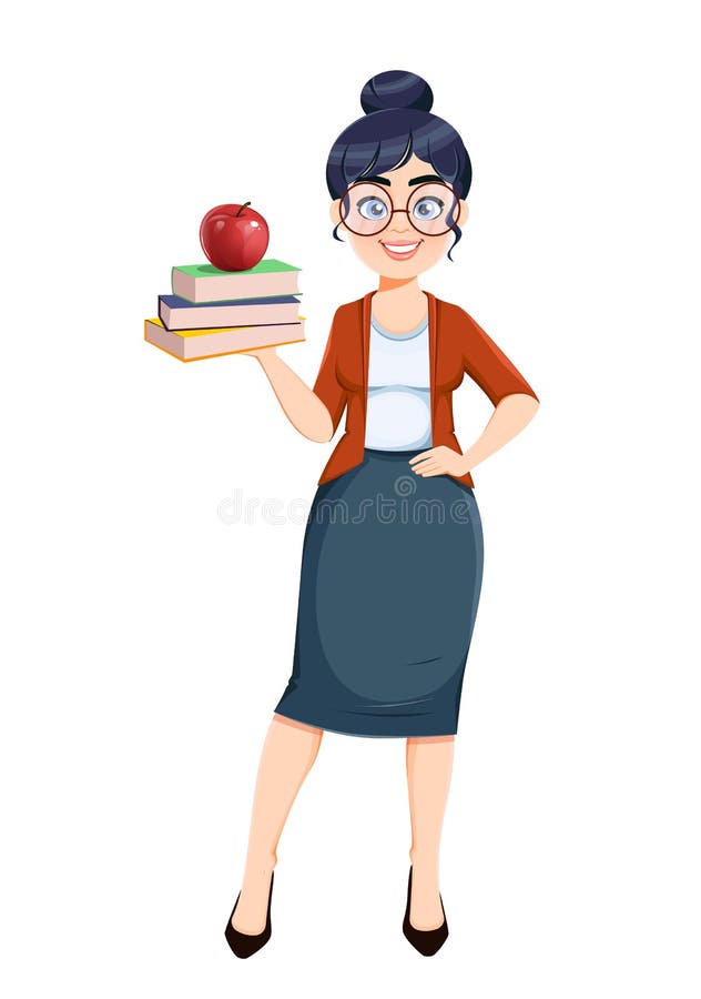 Happy Techer day. Cute female teacher