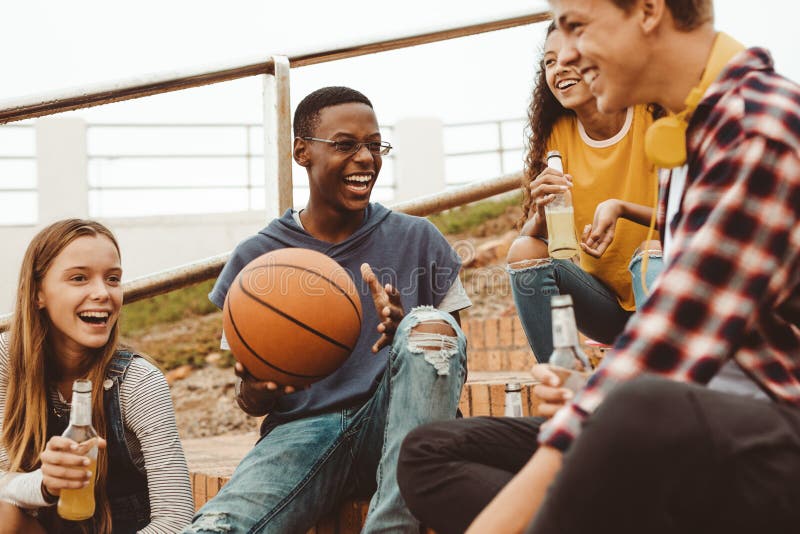 Teenage friends hanging out stock images Teenage friends hanging out stock images
