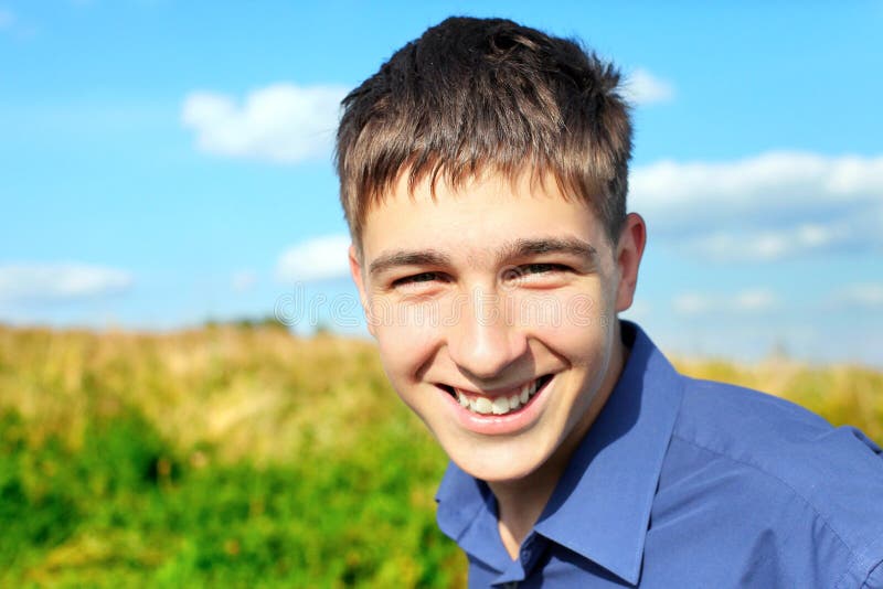 Happy teenager stock photo. Image of horizon, male, lifestyle 26113738