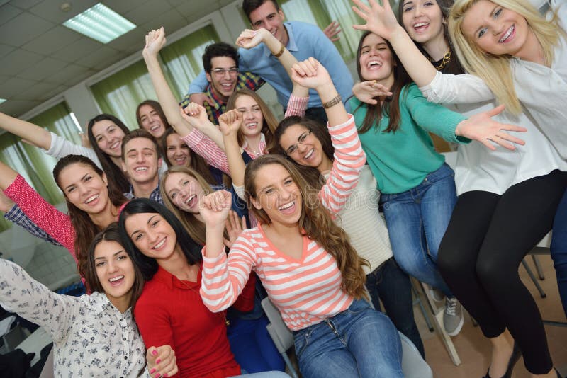 Group of Teenagers Having Fun Outdoor Stock Image - Image of happy