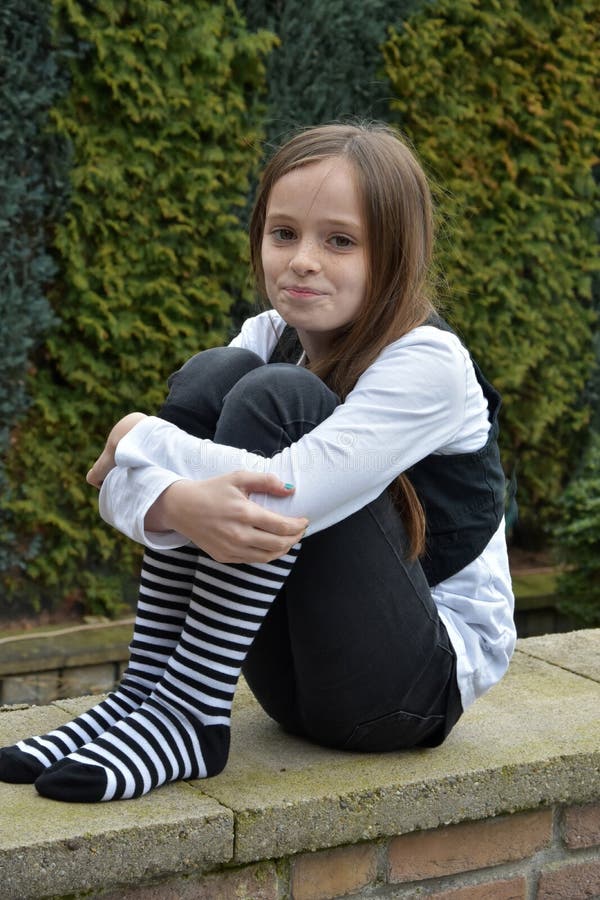 Happy Teeny with Striped Socks Stock Image - Image of beauty, caucasian ...