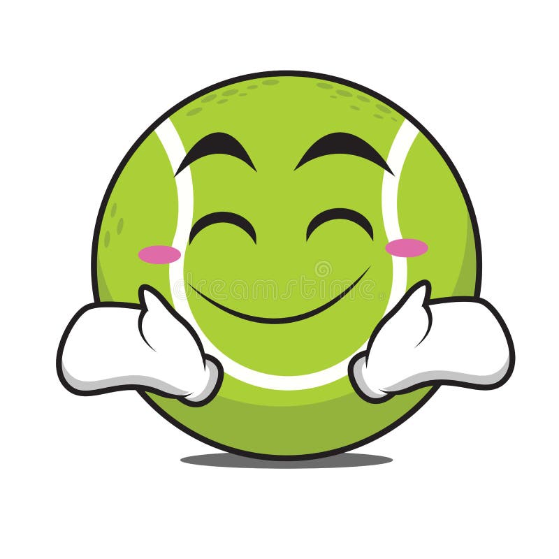 Tennis Ball Emoticon Face Emoji Cartoon Icon Stock Vector Illustration