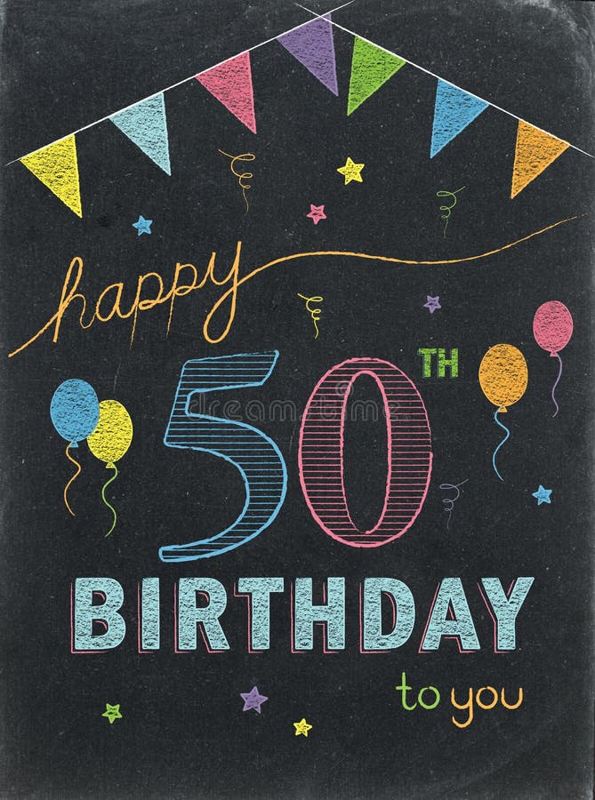 Download HAPPY 50th BIRTHDAY! Card On Colorful Vector Background Stock Illustration - Illustration of ...