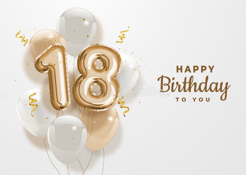 Đẹp mắt 18th birthday background vector phù hợp với sinh nhật lần thứ 18