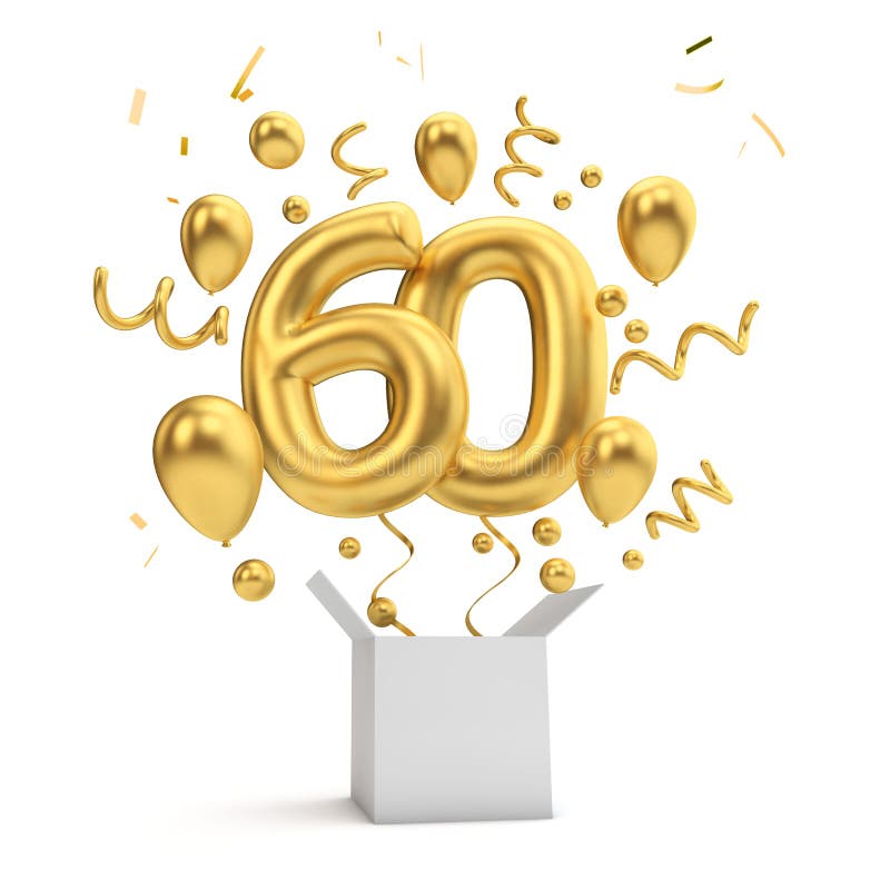 Happy 60th Birthday Banner stock illustration. Illustration of 40th