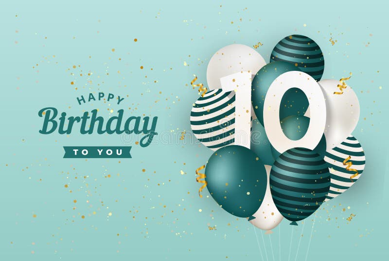 Với thẻ chúc mừng sinh nhật lần thứ 10 với bong bóng xanh, bạn sẽ có một phông nền sinh nhật đáng nhớ. Chắc chắn bạn sẽ thích thú khi khám phá phông nền xanh sinh nhật đầy sắc màu này.