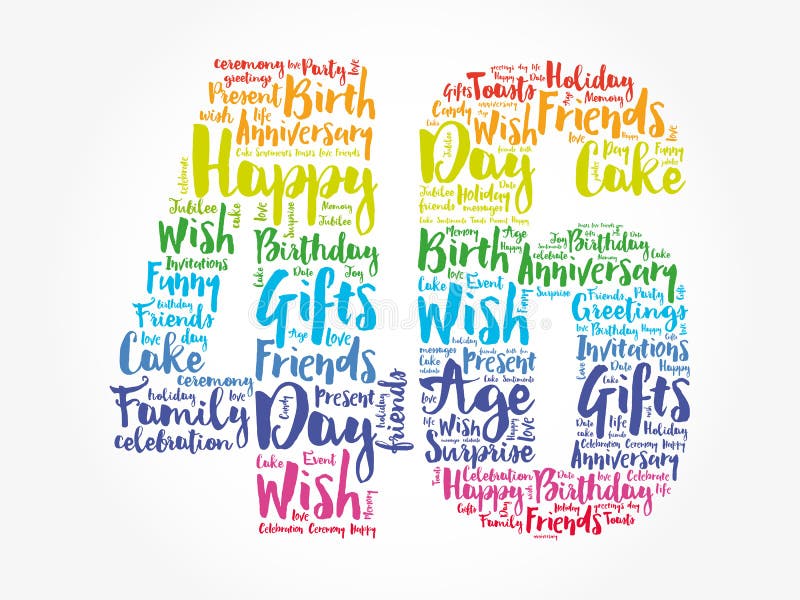 Happy 46th Birthday Word Cloud Stock Illustration - Illustration of great, anniversary: 199775464 Happy 46th Birthday Word Cloud Stock Illustration - Illustration of great, anniversary: 199775464