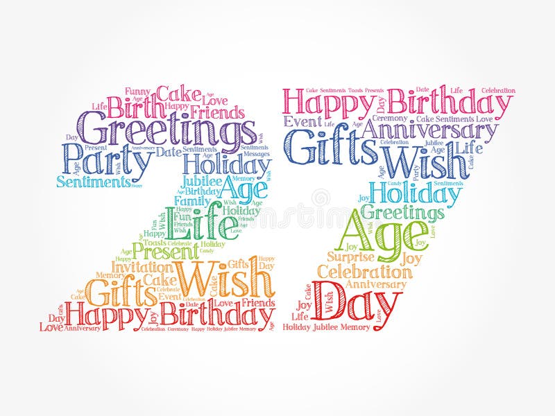 Happy 27th Birthday Word Cloud, Holiday Concept Background Stock  Illustration - Illustration of design, club: 217883264