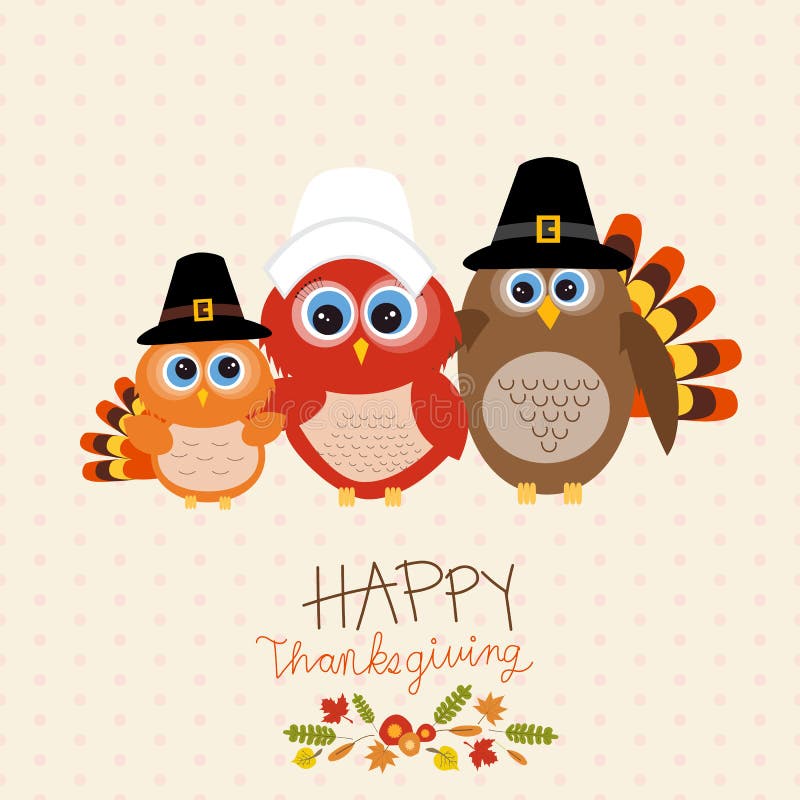 Happy Thanks Giving Banner with Pilgrim Costume Children Vector Stock ...