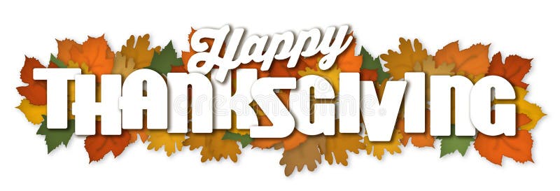 Happy Thanksgiving Banner Art Autumn Leaves