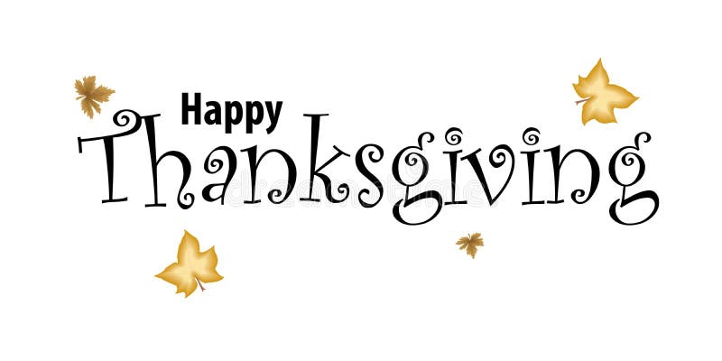 Happy Thanksgiving Black Text On A White Background Stock ...