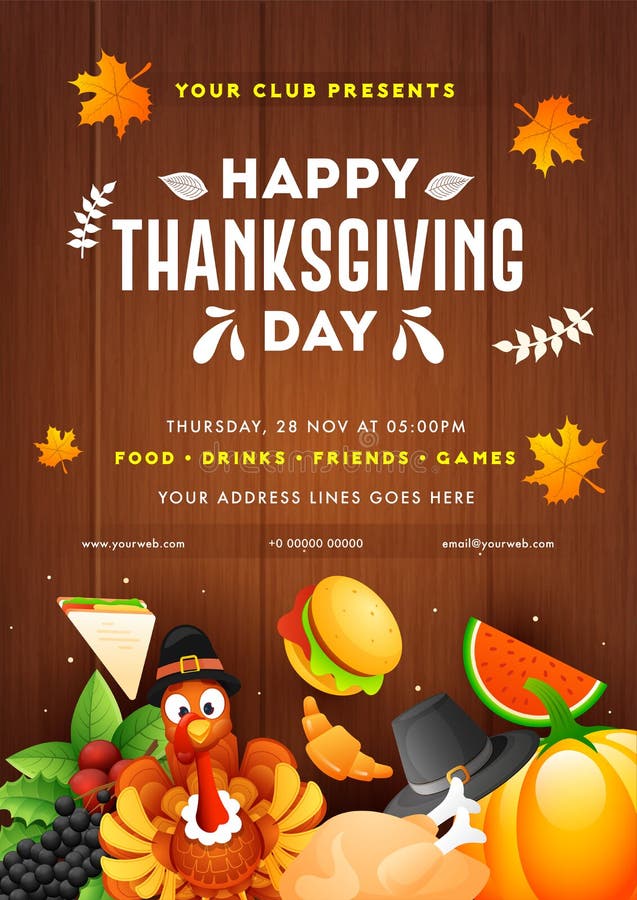 Happy Thanksgiving Day Poster Design Template