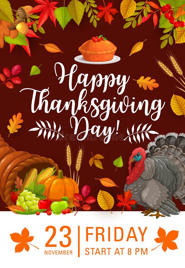 Happy Thanksgiving Day Round Sticker Emblem Stock Vector - Illustration ...