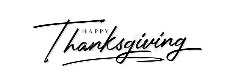 Happy Thanksgiving Handwriting Lettering Calligraphy With Black Text ...