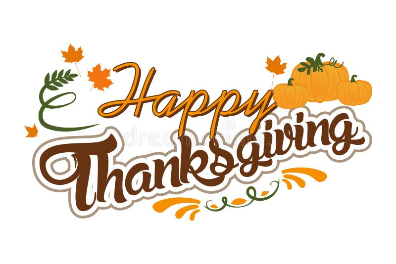 Happy Thanksgiving sign stock vector. Illustration of solated - 129756486
