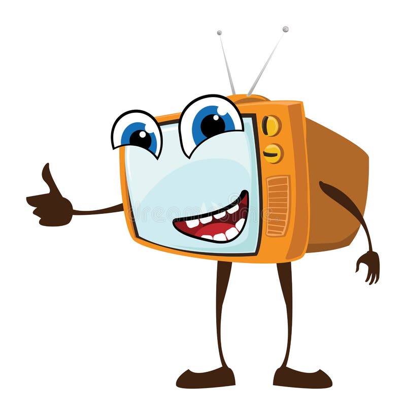 Happy Tv stock illustration. Illustration of fear, collection 33286012