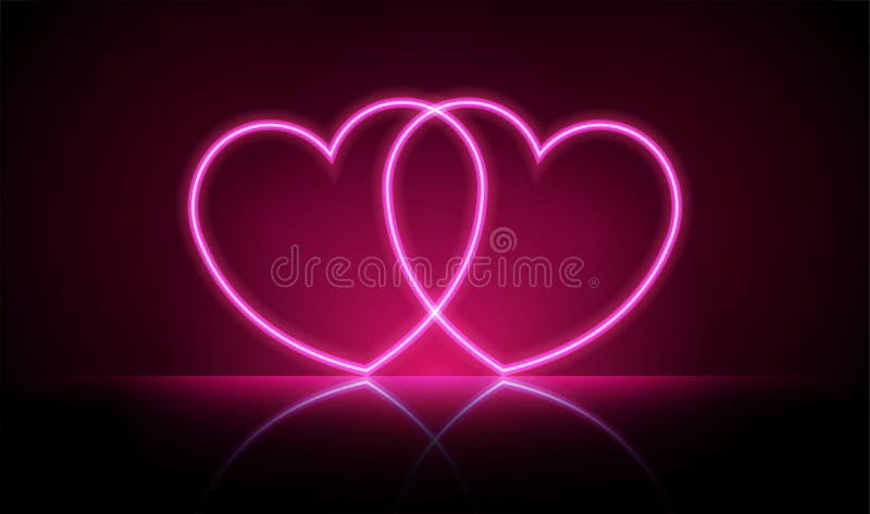 Happy Valentine`s Day , Neon Glowing Lines, Love Concept, Heart Neon ...