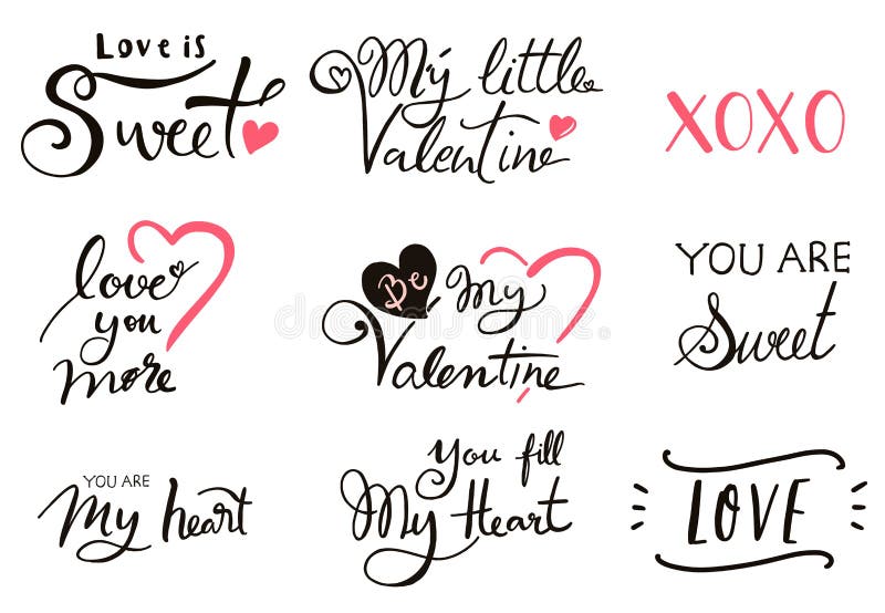 Happy Valentine's Day typografischer Hintergrund mit Herz Die Formulierung ist mein kleines Valentin, Sie sind süß, Liebe Sie meh lizenzfreie abbildung Happy Valentine's Day typografischer Hintergrund mit Herz Die Formulierung ist mein kleines Valentin, Sie sind süß, Liebe Sie meh lizenzfreie abbildung