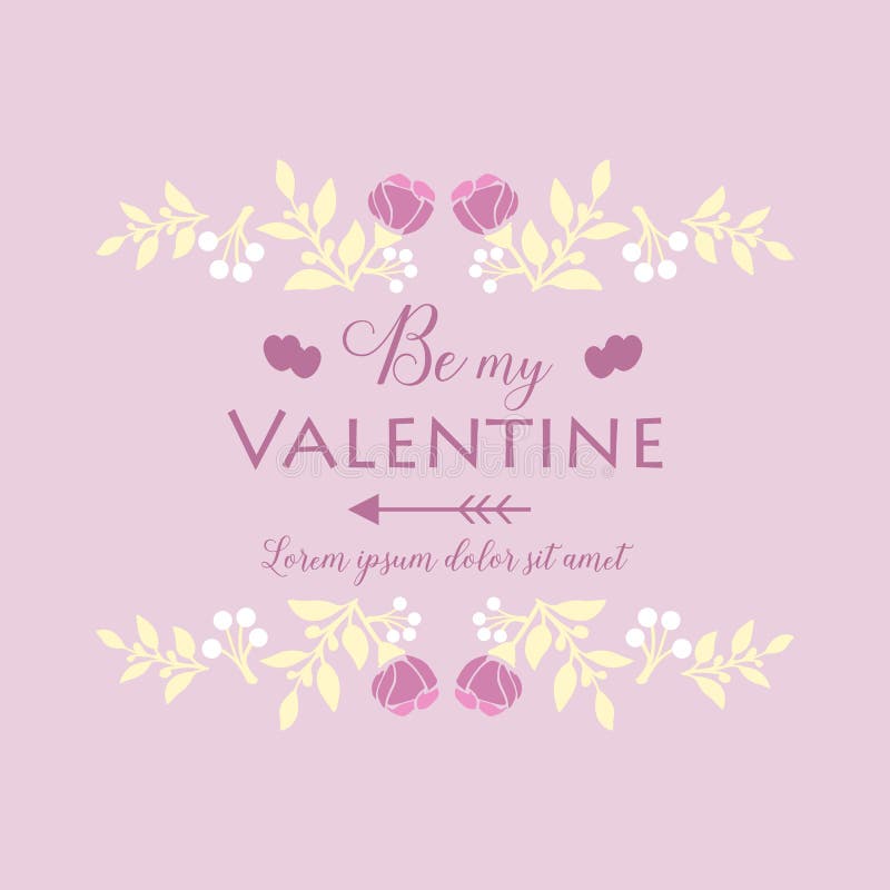 Happy valentiner Grußkartendesign mit schöner Menge an rosa und weißer Blume Vector lizenzfreie abbildung