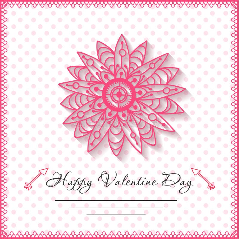 Happy Valentines Day Cards with Flower on Stock Vector Illustration of beautiful, abstract