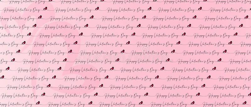 Happy Valentine's Day quote heart seamless pattern on red background,. Happy Valentine's Day quote heart seamless pattern on red background,