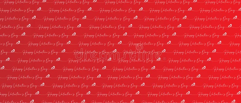 Happy Valentine's Day quote heart seamless pattern on red background,. Happy Valentine's Day quote heart seamless pattern on red background,