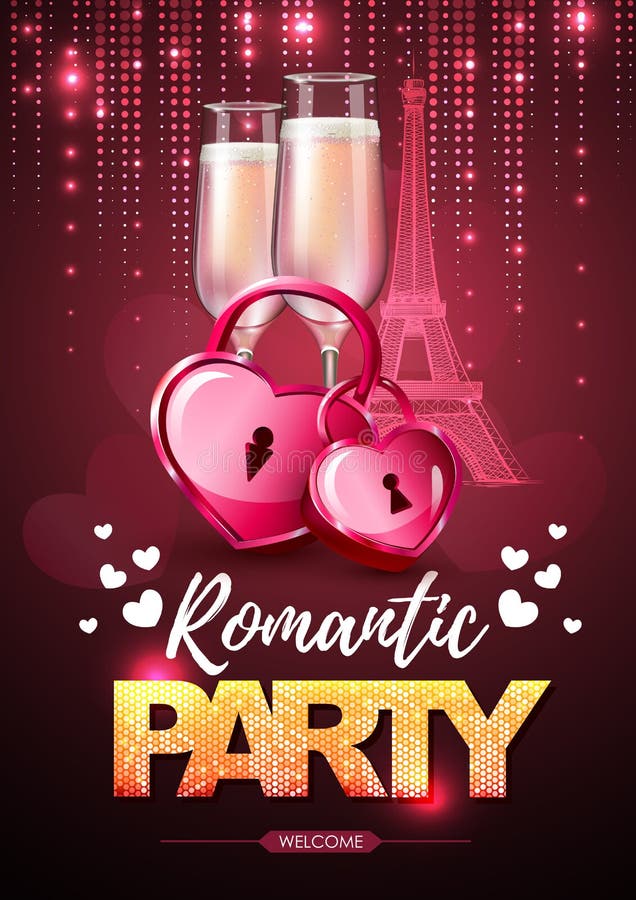 Happy Valentines Day Champagne Stock Vector Illustration Of
