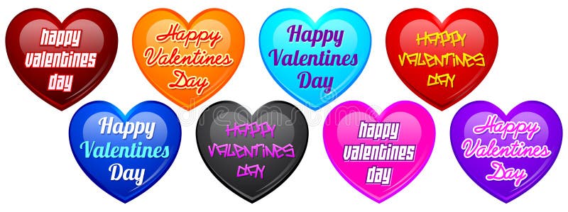 Happy Valentines day - Full set of icon hearts royalty free illustration
