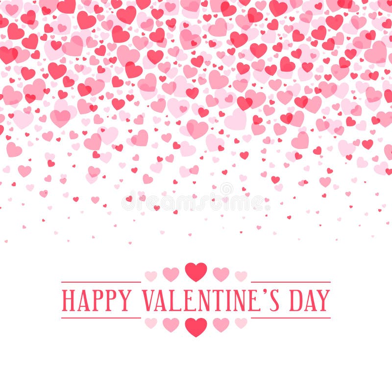 Happy Valentines Day Grußkarte mit horizontalem Rahmen von rosa Herzen vektor abbildung Happy Valentines Day Grußkarte mit horizontalem Rahmen von rosa Herzen vektor abbildung