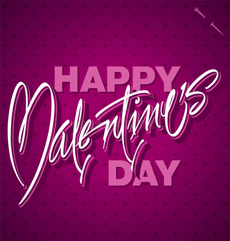 HAPPY VALENTINES DAY Hand Lettering (vector) Stock Vector