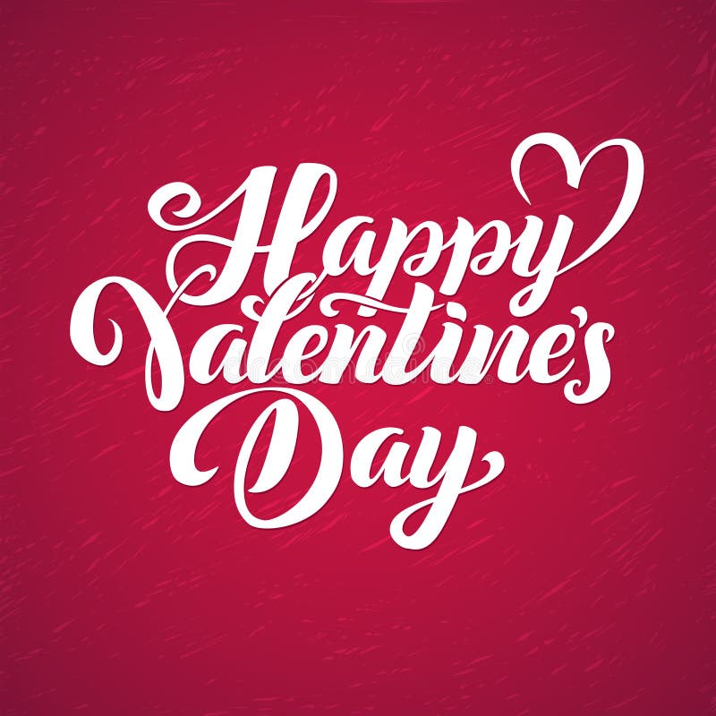 Happy Valentines Day red lettering background Greeting Card