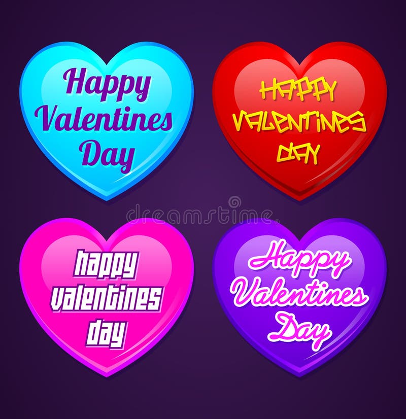 Happy Valentines day - Set of icon hearts royalty free illustration