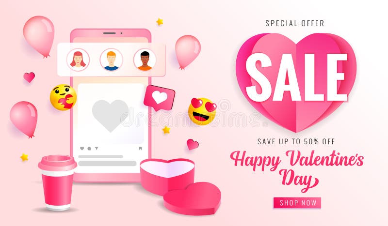Happy Valentines Day Special Angebot 50 off Verkauf Web-Banner