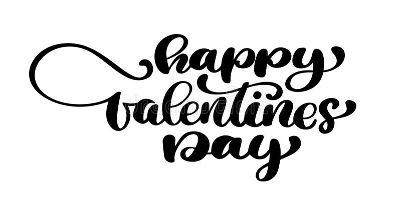 Happy Valentines Day typography poster with handwritten calligraphy text, isolated on white background. Vector. Illustration. Fun brush ink typography for photo royalty free illustration