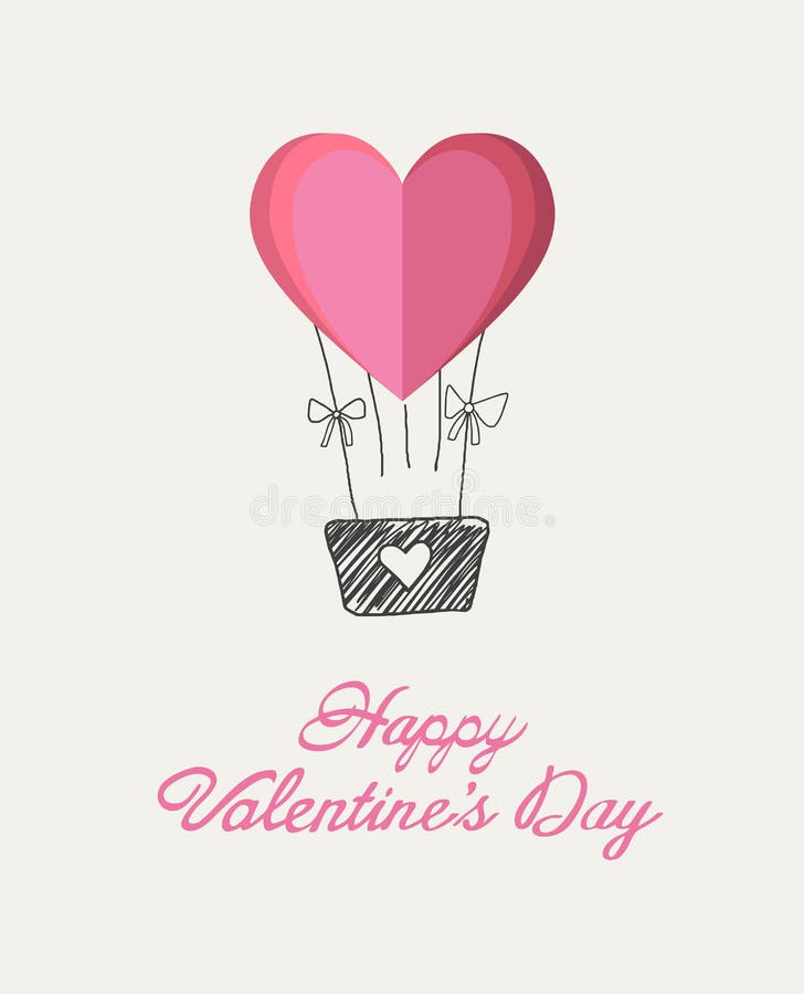 Happy valentines day vector with heart hot air balloon. Digitally generated Happy valentines day vector with heart hot air balloon stock illustration Happy valentines day vector with heart hot air balloon. Digitally generated Happy valentines day vector with heart hot air balloon stock illustration