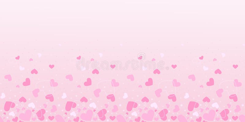Happy Valentines Tag Banner Hintergrund mit Herzen in hellrosa stock abbildung