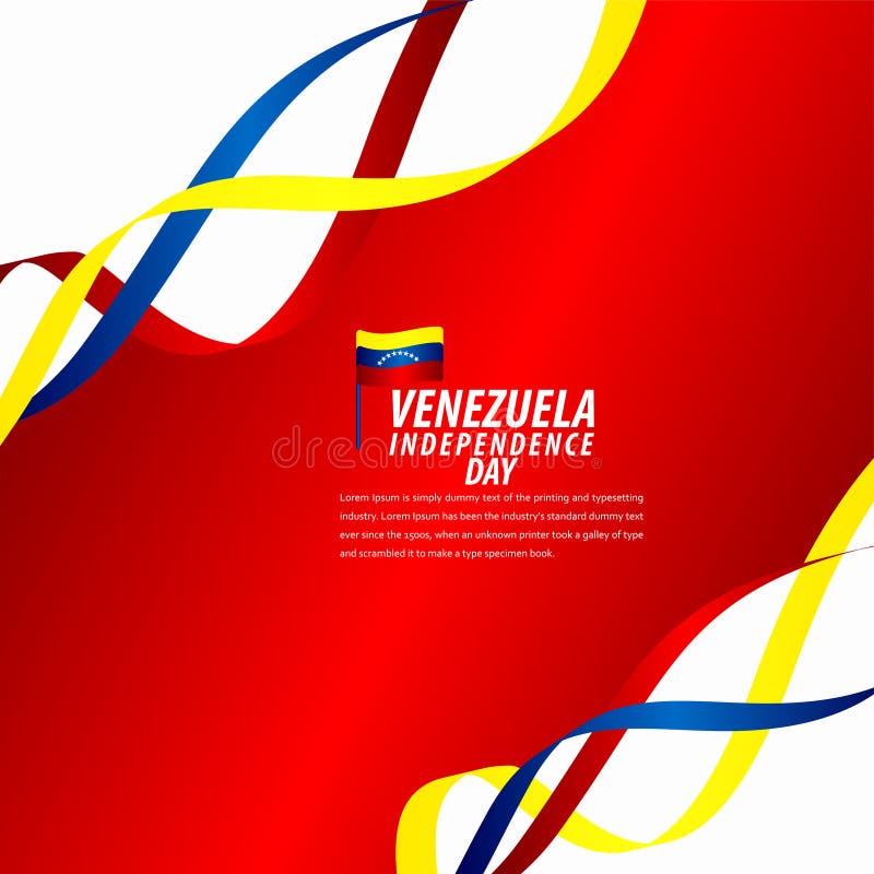 Happy Venezuela Independence Day Celebration, Ribbon ...