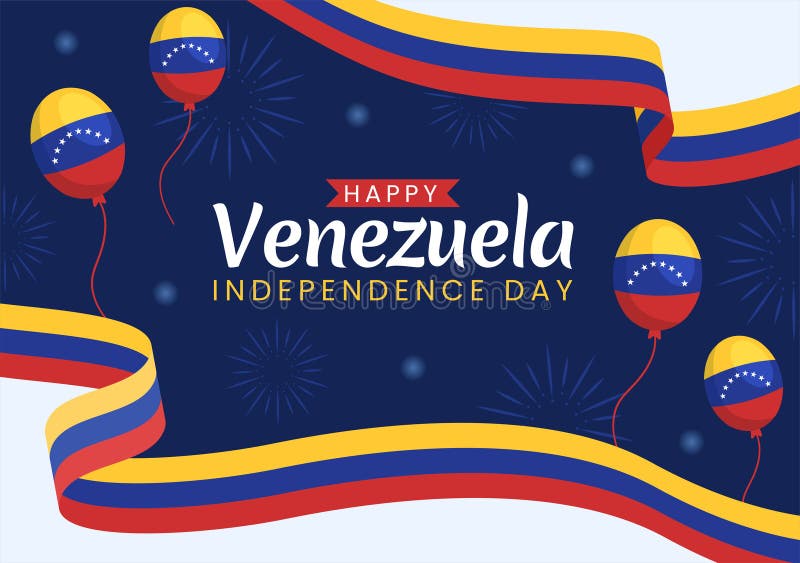 Happy Venezuela Independence Day Vector Illustration On 5 July With