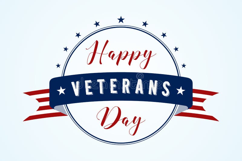 Happy Veterans Day - American flag ribbon with lettering Happy Veterans Day royalty free illustration Happy Veterans Day - American flag ribbon with lettering Happy Veterans Day royalty free illustration
