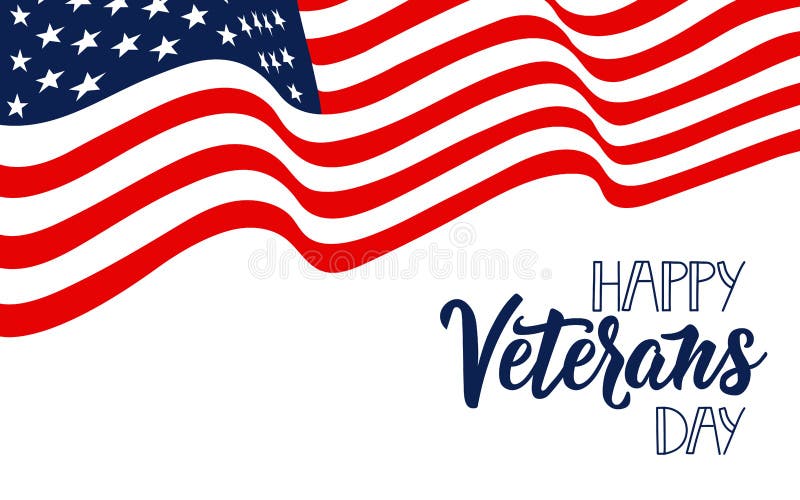 Happy Veterans Day hand lettering. November 11 holiday background. Greeting card. stock illustration Happy Veterans Day hand lettering. November 11 holiday background. Greeting card. stock illustration