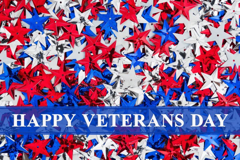 Happy Veterans Day greeting with stars