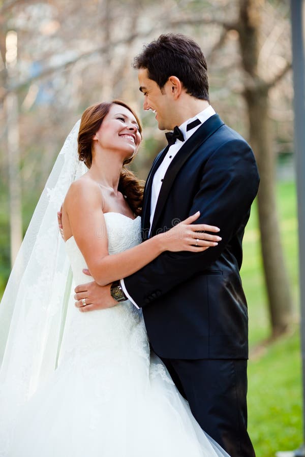 Happy wedding couple stock photo. Image of smiling, smile