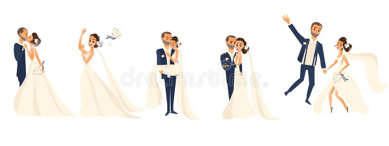 Happy Wedding Couple Set, Cartoon Bride and Groom Stock Vector - Illustration of cartoon, female: 99232207 Happy Wedding Couple Set, Cartoon Bride and Groom Stock Vector - Illustration of cartoon, female: 99232207