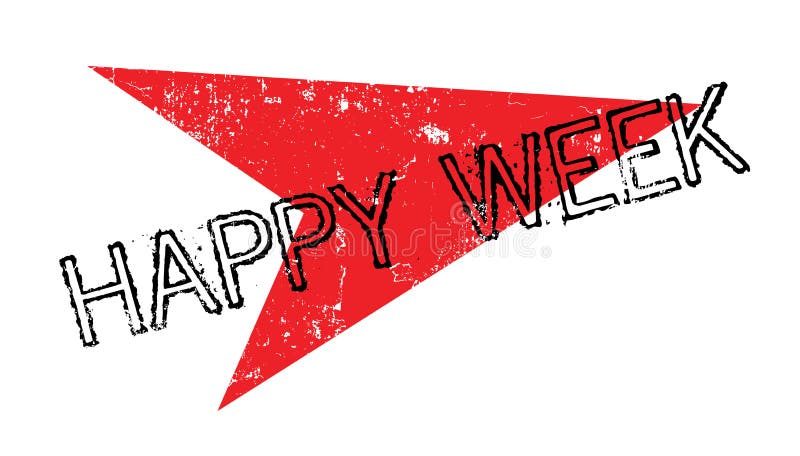 Happy Week rubber stamp. Grunge design with dust scratches. Effects can be easily removed for a clean, crisp look. Color is easily changed.