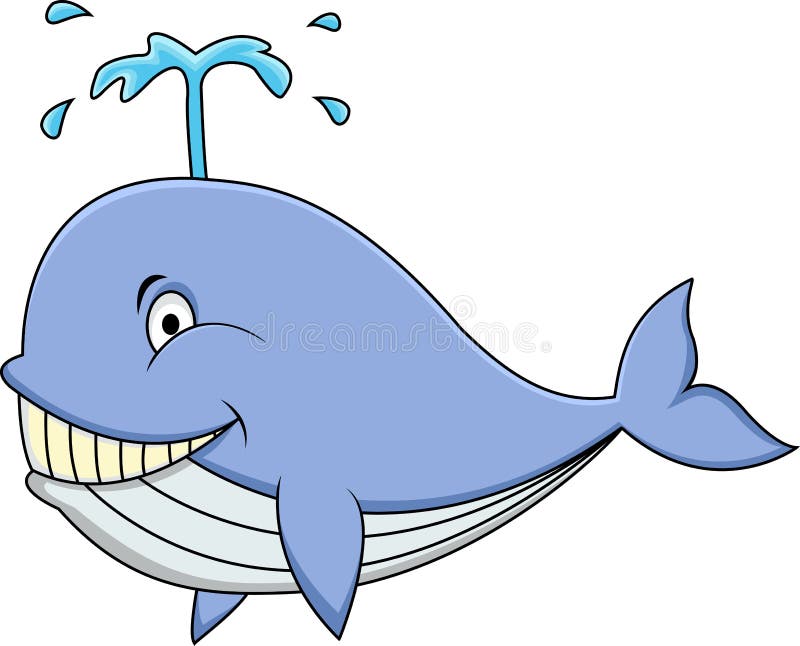 Blue whale cartoon stock vector. Illustration of clipped - 28724552