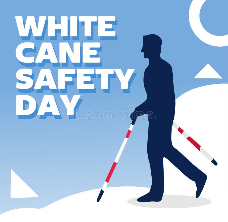 White Cane Safety Day With Cool Message Typography T-Shirt White Cane Safety Day With Cool Message Typography T-Shirt