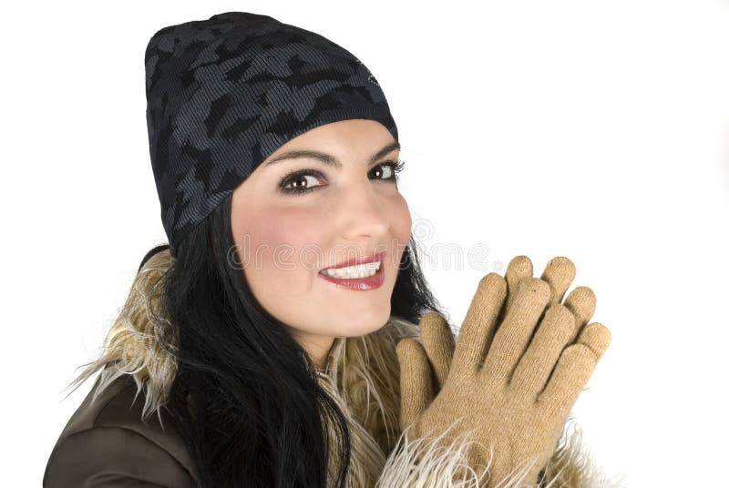 Happy winter girl stock image. Image of coat, girl, beautiful - 7151605