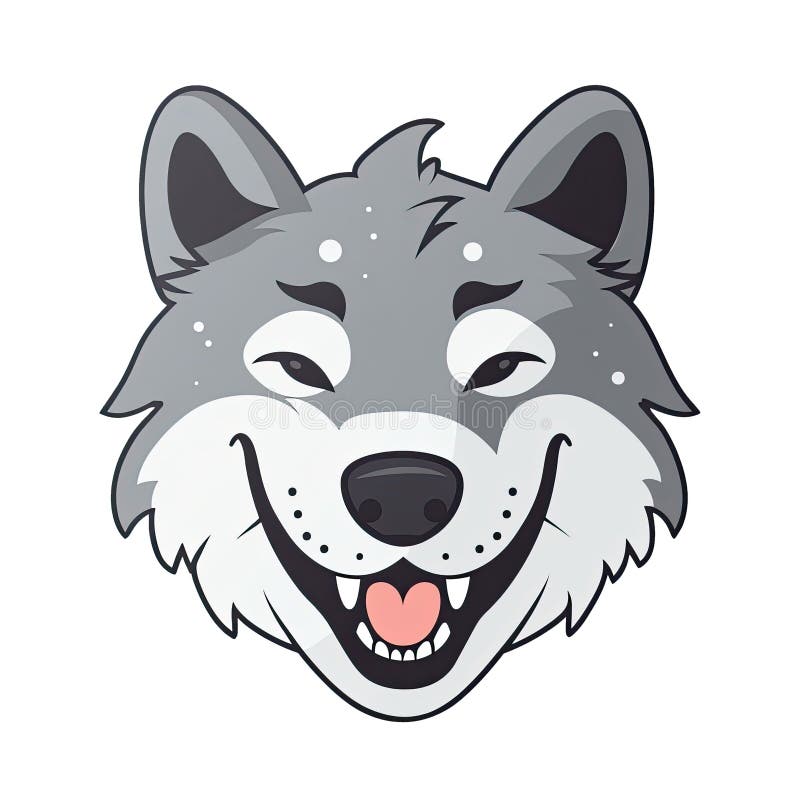 Cartoon wolf face clipart. Free download transparent .PNG