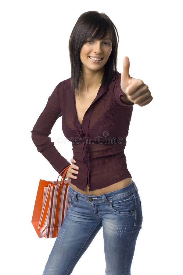 Happy Woman with Carrier Bags Stock Photo Image of enjoyment, female